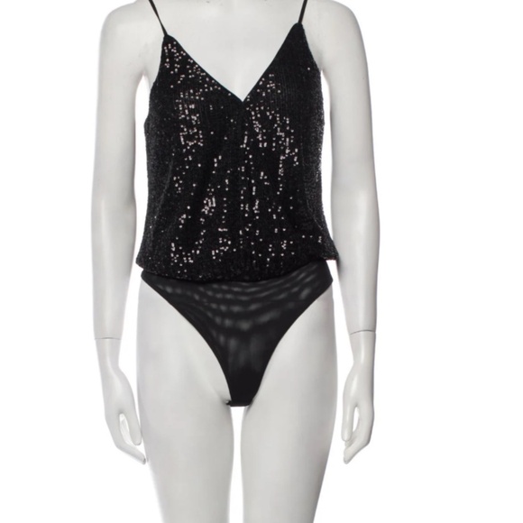 Jonathan Simkhai Sequin Bodysuit with adjustable v neck - Picture 2 of 2
